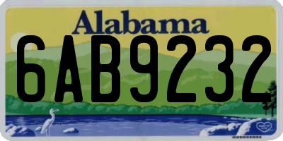 AL license plate 6AB9232