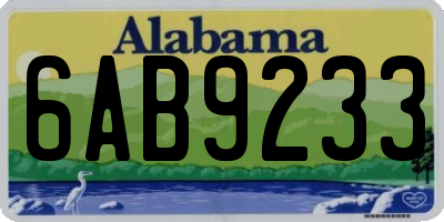 AL license plate 6AB9233