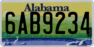 AL license plate 6AB9234