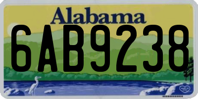 AL license plate 6AB9238