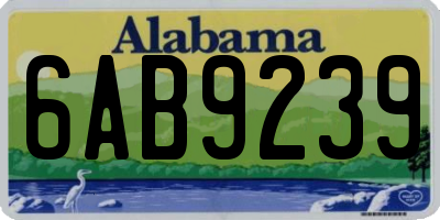 AL license plate 6AB9239