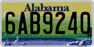 AL license plate 6AB9240