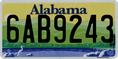 AL license plate 6AB9243
