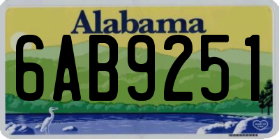 AL license plate 6AB9251