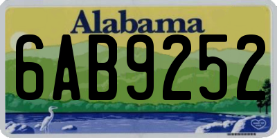 AL license plate 6AB9252