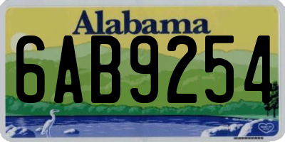 AL license plate 6AB9254