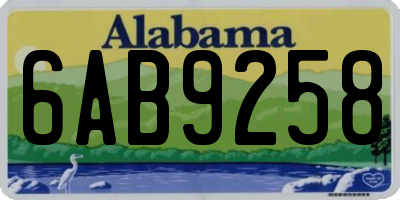 AL license plate 6AB9258