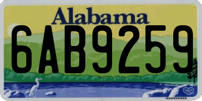 AL license plate 6AB9259