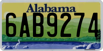 AL license plate 6AB9274