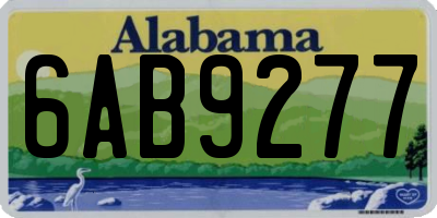 AL license plate 6AB9277