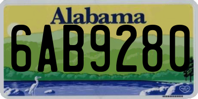 AL license plate 6AB9280