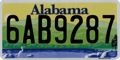 AL license plate 6AB9287