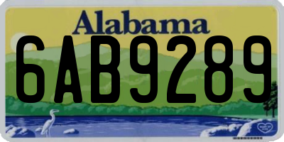 AL license plate 6AB9289