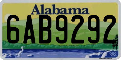 AL license plate 6AB9292