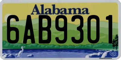 AL license plate 6AB9301