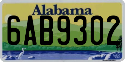 AL license plate 6AB9302