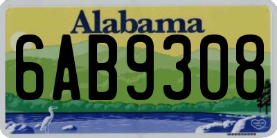 AL license plate 6AB9308