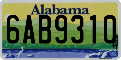 AL license plate 6AB9310