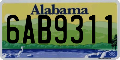 AL license plate 6AB9311