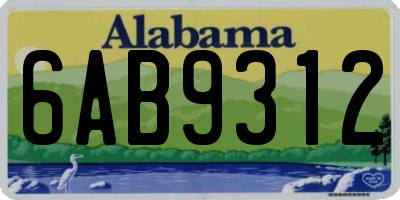 AL license plate 6AB9312