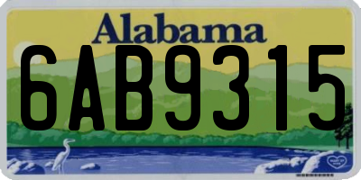 AL license plate 6AB9315
