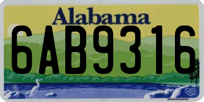 AL license plate 6AB9316