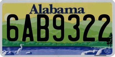 AL license plate 6AB9322