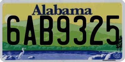 AL license plate 6AB9325