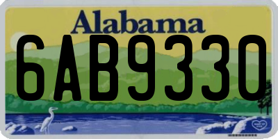 AL license plate 6AB9330