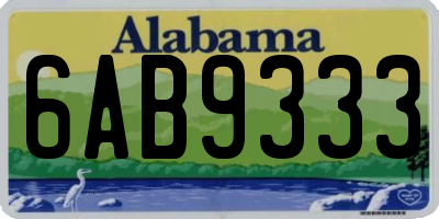 AL license plate 6AB9333