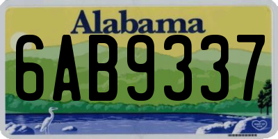 AL license plate 6AB9337