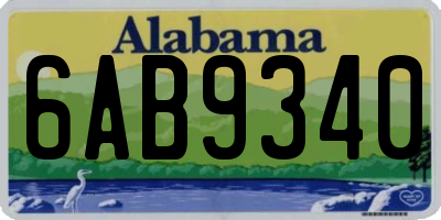 AL license plate 6AB9340