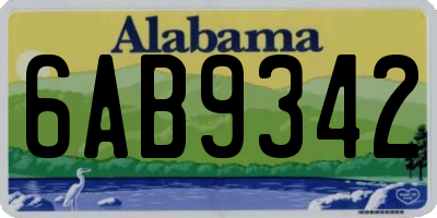 AL license plate 6AB9342