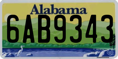 AL license plate 6AB9343