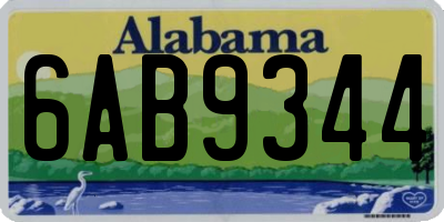 AL license plate 6AB9344