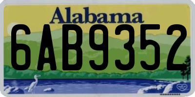 AL license plate 6AB9352