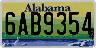 AL license plate 6AB9354