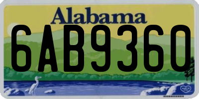 AL license plate 6AB9360