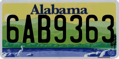 AL license plate 6AB9363