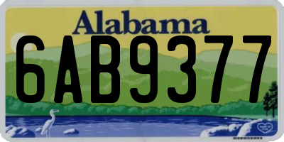 AL license plate 6AB9377