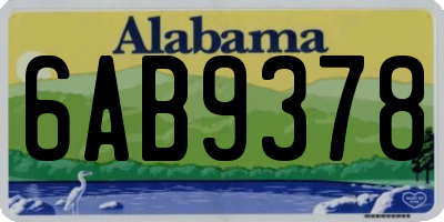 AL license plate 6AB9378