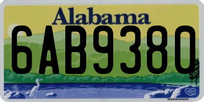 AL license plate 6AB9380