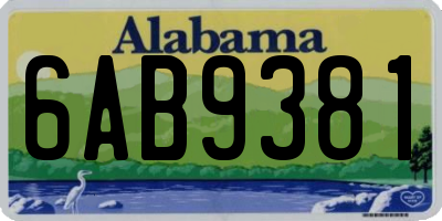 AL license plate 6AB9381