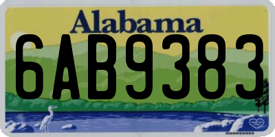 AL license plate 6AB9383