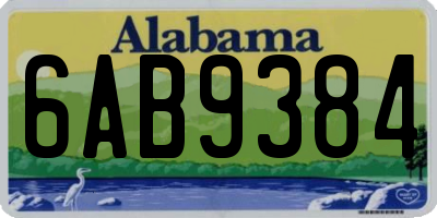 AL license plate 6AB9384