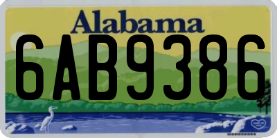 AL license plate 6AB9386