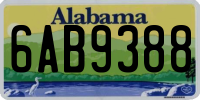 AL license plate 6AB9388