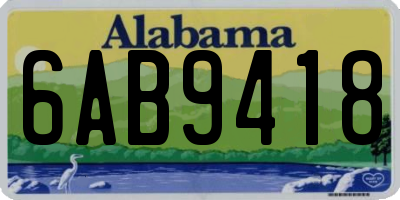 AL license plate 6AB9418