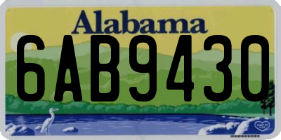 AL license plate 6AB9430