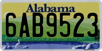 AL license plate 6AB9523